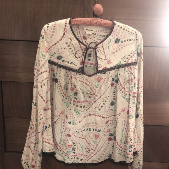Boho Zadig & Voltaire Blouse Sz Large - Picture 1 of 7